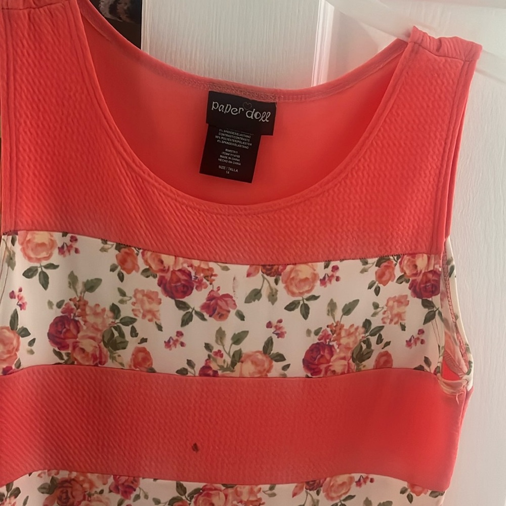 Paper Doll coral dress size girls 14-16